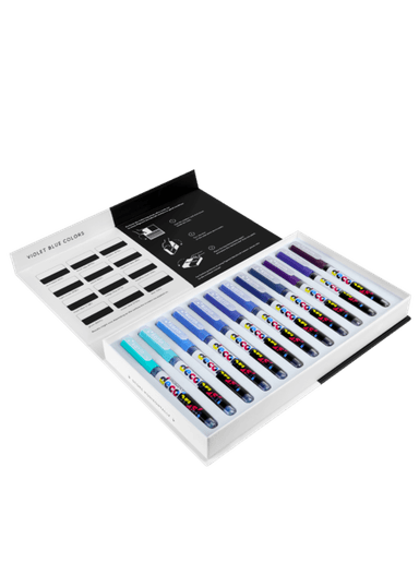 MARCADORES KARIN MARKERS PIGMENT DECOBRUSH VIOLET-BLUE COLORS COLLECTION 12 COLORES - 2