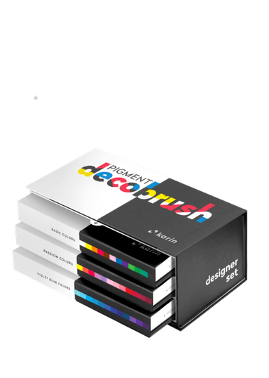 MARCADORES KARIN MARKERS PIGMENT DECOBRUSH SET DESIGNER 36 COLORES
