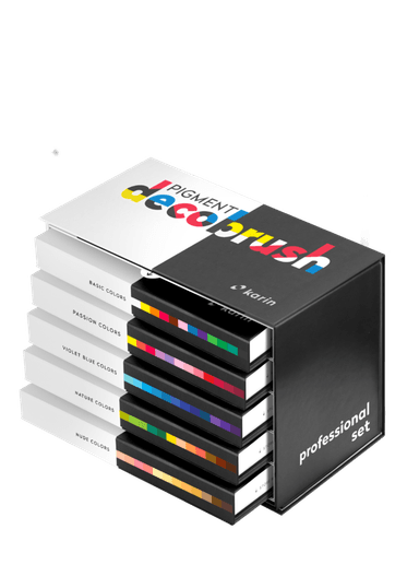 MARCADORES KARIN MARKERS PIGMENT DECOBRUSH SET PROFESIONAL 60 COLORES