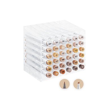 SET MARCADORES OHUHU MULTICOLOR HONOLULU PUNTA PINCEL + BISELADA 36 ALCOHOL TONOS PIEL + BLENDER