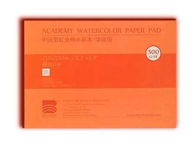 BAOHONG PAPEL DE ACUARELA - ACADÉMICO - GRANO SATINADO - A5 21 CM X 15 CM