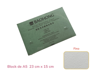 BLOCK BAOHONG A5 PAPEL DE ACUARELA ALGODÓN ARTIST GRANO FINO 23 CM X 15 CM