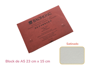 BLOCK BAOHONG A5 PAPEL DE ACUARELA ALGODÓN ARTIST GRANO SATINADO 23 CM X 15 CM