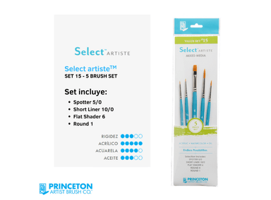 SET DE PINCELES PRINCETON 15 SELECT X 5 PIEZAS