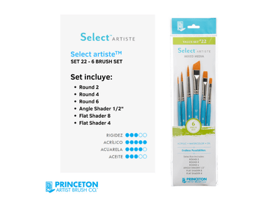 SET DE PINCELES PRINCETON 22 SELECT X 6 PIEZAS
