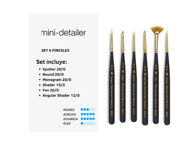 SET DE PINCELES PRINCETON MINI DETAILER 6 PIECE