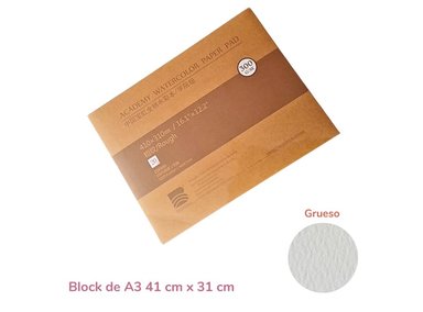 BLOCK BAOHONG A3 PAPEL DE ACUARELA ALGODÓN ACADÉMICO GRANO GRUESO 41 CM X 31 CM