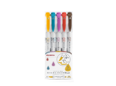 SET MARCADORES ZEBRA MILDLINER BRUSH PEN WARM