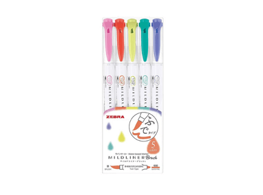 SET MARCADORES ZEBRA MILDLINER BRUSH PEN SUMMER