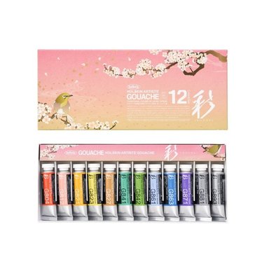 SET TEMPERA HOLBEIN GOUACHE 15 ML 12 COLORES PRIMAVERA