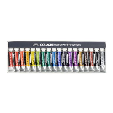 SET TEMPERA HOLBEIN GOUACHE 5 ML 18 COLORES