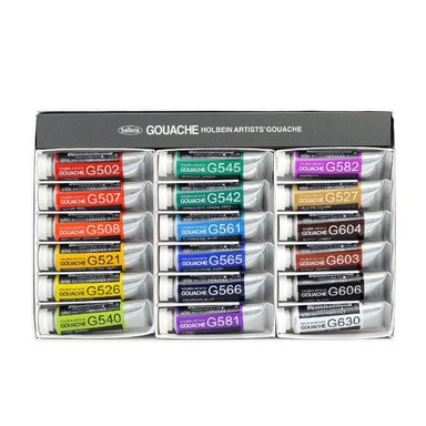 SET TEMPERA HOLBEIN GOUACHE 15 ML 18 COLORES
