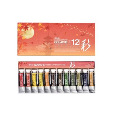 SET TEMPERA HOLBEIN GOUACHE 15 ML 12 COLORES OTOÑO