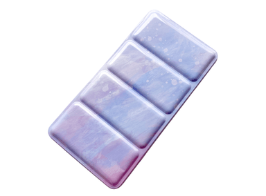 ESTUCHE VACÍO PARA ACUARELAS (METAL) - GRANDE + 48 GODETS- LILA CELESTE CLARO