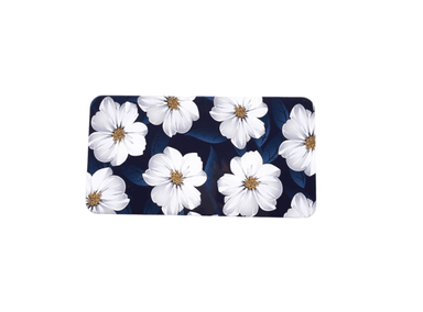 ESTUCHE VACÍO PARA ACUARELAS RECTANGULAR (METAL) - FLORES BLANCAS