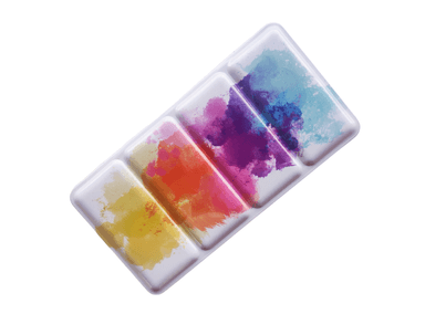 ESTUCHE VACÍO PARA ACUARELAS SIN SOPORTE (METAL) - GRANDE + 66 MEDIOS GODETS- ARCOÍRIS