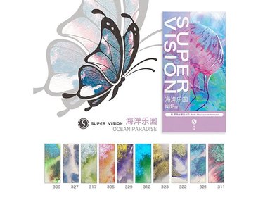 ACUARELAS SUPERVISION (ROCK - MICA LAYERED) EN TUBO 8ML - SET OCEAN PARADISE X10