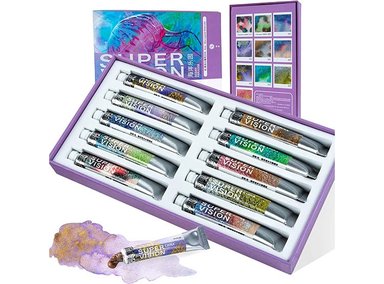 ACUARELAS SUPERVISION (ROCK - MICA LAYERED) EN TUBO 8ML - SET OCEAN PARADISE X10 - 3