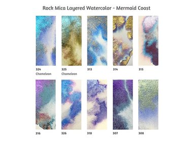ACUARELAS SUPERVISION (ROCK - MICA LAYERED) EN TUBO 8ML - SET MERMAID COAST X10 - 2