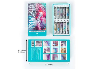ACUARELAS SUPERVISION (ROCK - MICA LAYERED) EN TUBO 8ML - SET MERMAID COAST X10 - 3