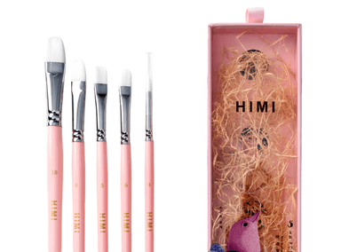 PINCELES MIYA SET 5 LITTLE BIRD ROSA