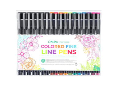 SET BOLÍGRAFOS OHUHU 18 UNIDADES (11 COLORES + 7 NEGROS PUNTA FINA)