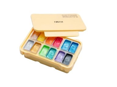 MIYA HIMI GOUACHE TWIN JELLY CUP: SET 12 COLORES METÁLICOS/12ML SIN PINCELES