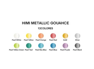MIYA HIMI GOUACHE TWIN JELLY CUP: SET 12 COLORES METÁLICOS/12ML SIN PINCELES - 3