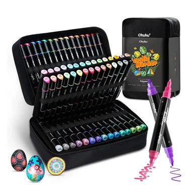 OHUHU KAKAAKO: 90 MARCADORES ACRÍLICOS (PUNTA FINA Y BALA)