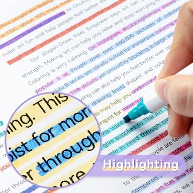 OHUHU MAGIC HIGHLIGHTER MARKERS: 16 MARCADORES DOBLE PUNTA - 4