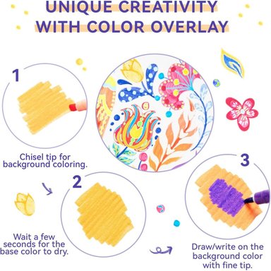 OHUHU MAGIC HIGHLIGHTER MARKERS: 16 MARCADORES DOBLE PUNTA - 7