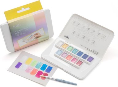 MIYA HIMI ACUARELA METÁLICA EN PASTILLA: SET 12 COLORES - JEWELRY