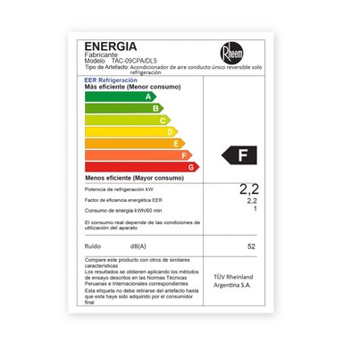 AIRE ACONDICIONADO PORTÁTIL 9,000 BTU/H RHEEM CONVENCIONAL FRÍO SOLO - 6
