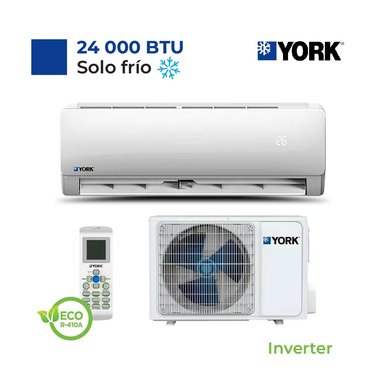 AIRE ACONDICIONADO YORK SPLIT PARED DE 24,000 BTU/H INVERTER FRÍO SOLO