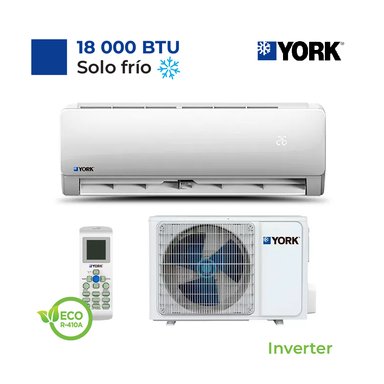 AIRE ACONDICIONADO YORK SPLIT PARED DE 18,000 BTU/H INVERTER FRÍO SOLO