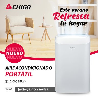 AIRE ACONDICIONADO PORTÁTIL CHIGO DE 12,000 BTU/H CONVENCIONAL FRÍO SOLO