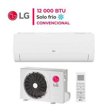 AIRE ACONDICIONADO SPLIT LG 12,000 BT U/H CONVENCIONAL FRÍO SOLO