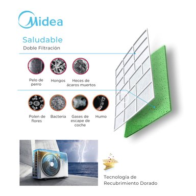 AIRE ACONDICIONADO SPLIT MIDEA 24,000 BTU/H INVERTER FRÍO/CALOR - 2