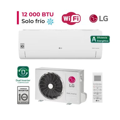 AIRE ACONDICIONADO SPLIT LG DUALCOOL INVERTER 12000 BTU FUNCIÓN SOLO FRÍO