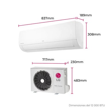 AIRE ACONDICIONADO SPLIT LG DUALCOOL INVERTER 12000 BTU FUNCIÓN SOLO FRÍO - 3