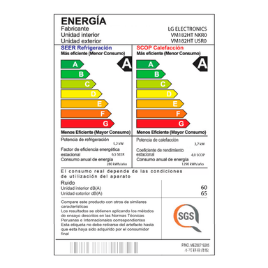 AIRE ACONDICIONADO SPLIT LG DUALCOOL INVERTER 18000 BTU FUNCIÓN FRÍO/CALOR - 6