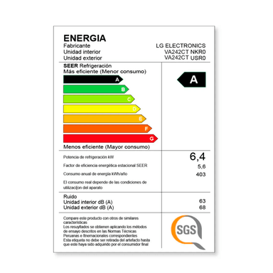 DUALCOOL AIRE ACONDICIONADO INVERTER 24000 BTU FUNCIÓN SOLO FRÍO CON IA - 8