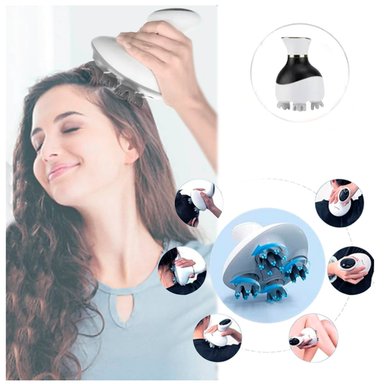 MASAJEADOR ELÉCTRICO DE CABEZA RESISTENTE AL AGUA Y RECARGABLE