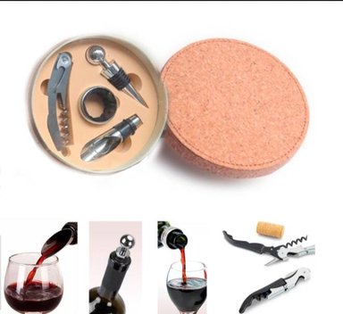 SET ACCESORIOS NATURAL NEGRO VINO 5 PIEZAS