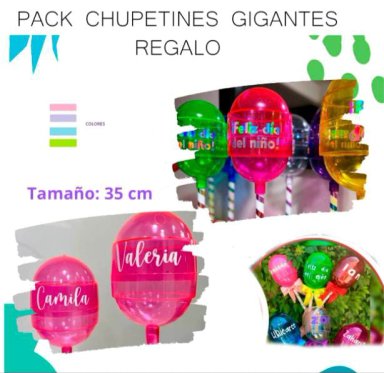 PACK 10 CHUPETINES GIGANTES EN BASE PARA CULEAÑOS