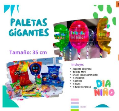 1 CHUPETIN GIGANTE SORPRESA FIESTAS CUMPLEAÑOS