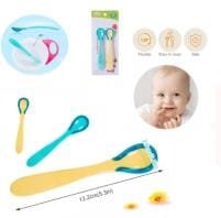 SET 2 CUCHARAS DETECTOR TEMPERATURA ALTA SENSIBILIDAD CAMBIA COLOR NIÑOS ALIMENTADOR
