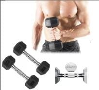 PAR MANCUERNAS HEXAGONALES 5 KG PESAS DE GOMA X 2