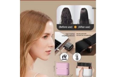 MINI CEPILLO ALISADOR RECARGABLE PORTABLE CON PANTALLA LED CONTROL TEMPERATURA