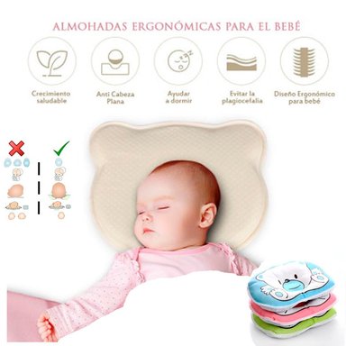 ALMOHADA DE BEBÉ ANTI CABEZA PLANA PARA RECIÉN NACIDO